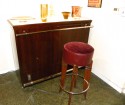 Dramatic Art Deco Bar with Light-Up Top w/stool
