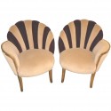 High Style Art Deco Fan Backed Side Chairs