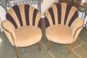High Style Art Deco Fan Backed Side Chairs pair