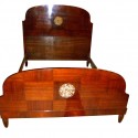 Beautiful Mahogany Art Deoc Bed with Marquetry  from the 1920s
