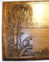 Tropical Deco Jungle Scene Carved Panel on Zebra Wood