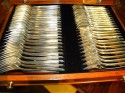 Classic Art Deco Complete Set of Silverware In fitted box multiple drawers