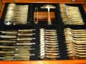 Classic Art Deco Complete Set of Silverware In fitted box knife drawer