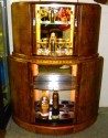 English Double Deck Demi-Lune Bar 1930's Cocktail with lights