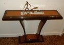 Two-tone Art Deco wood console entry table 