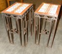 Custom Art Deco iron and tile end tables