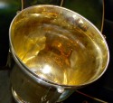 Art Deco Champagne Bucket with Fitted Stand inside gold wash