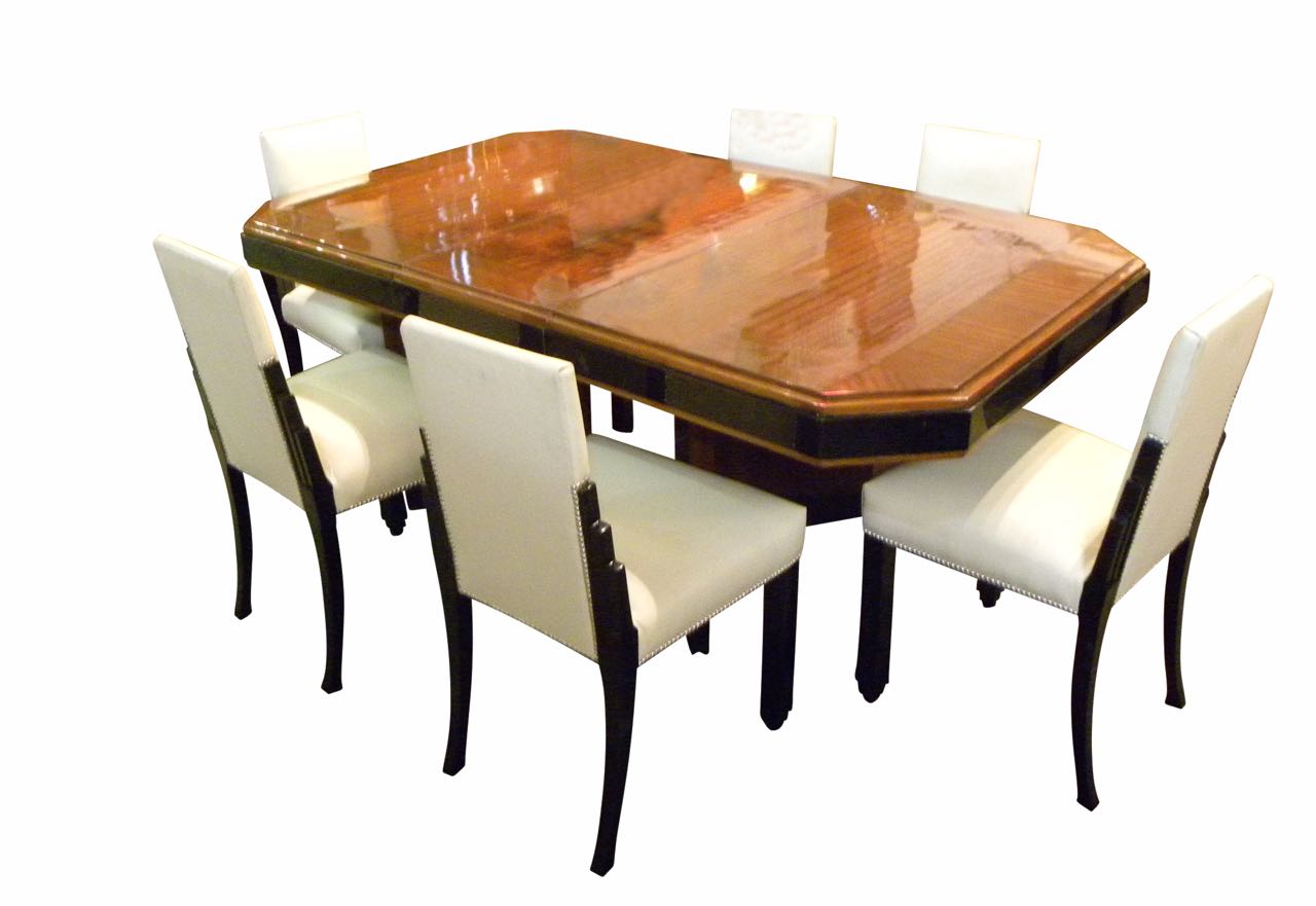 French Art Deco Dining Suite Exotic Wood Sold Items Dining Room Art Deco Collection