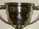 1930's Silver-plate large Trophy Love Cup writing