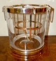 Art Deco Champagne Ice Bucket Glass and Metal