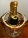 Art Deco Champagne Ice Bucket Glass and Metal 
