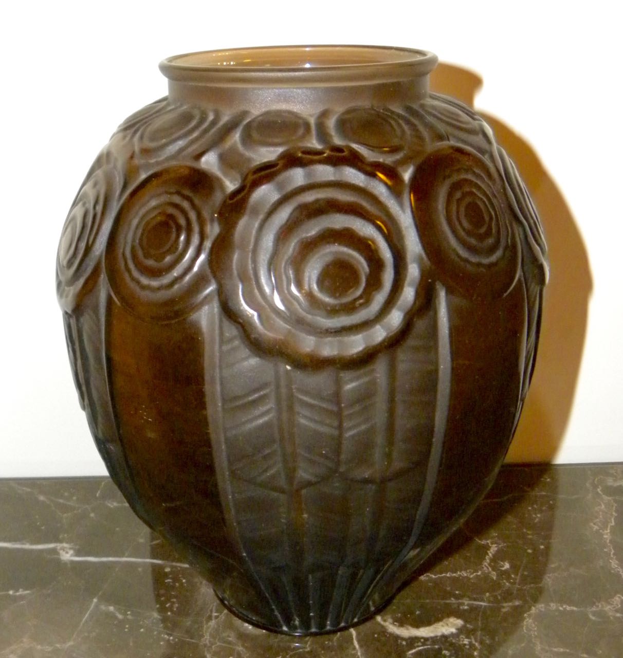 French Art Deco Glass Vase signed
