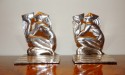 Art Deco Female Figural Bookends Silver-plate