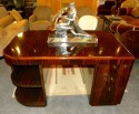 Original French Macassar Art Deco Partners Desk