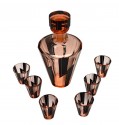 Czech Modernist Art Deco Decanter Liqueur Bottle and 6 Glasses Karl Palda