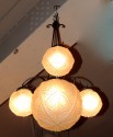 
Iron Chandelier with Pressed Glass Globes
