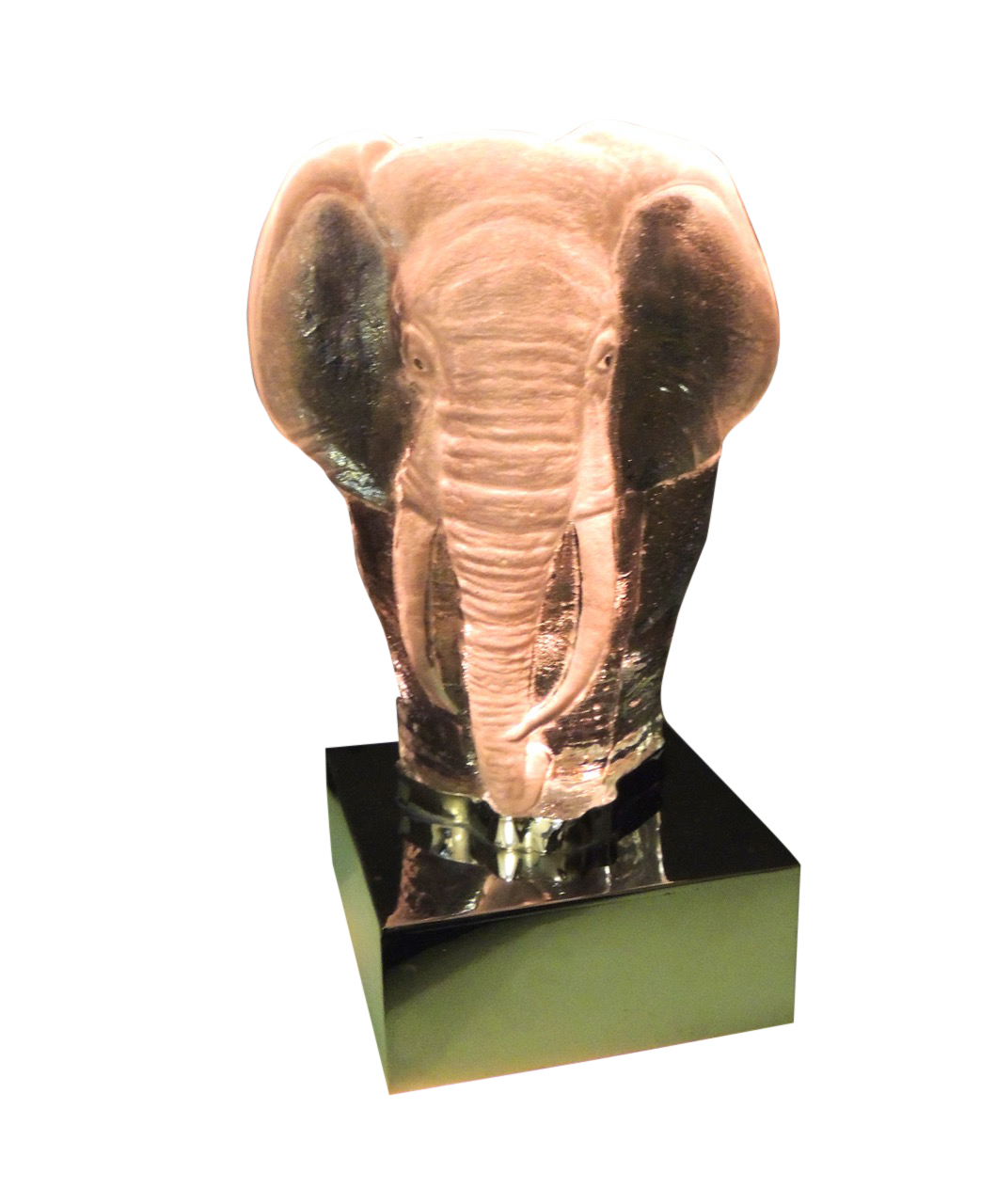 Art Glass Elephant Sculpture Lights Up