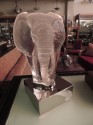 Art Glass Elephant Sculpture Lights Up
