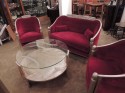 Elegant French Art Deco Settee and Chairs by Paul Follot 