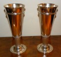 Silver-plate Art Deco Chalice Cups or Goblets pair