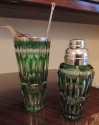 Bohemian Cut Glass Art Deck Cocktail Shaker Set