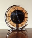 Art Deco Peach Glass & Chrome Clock