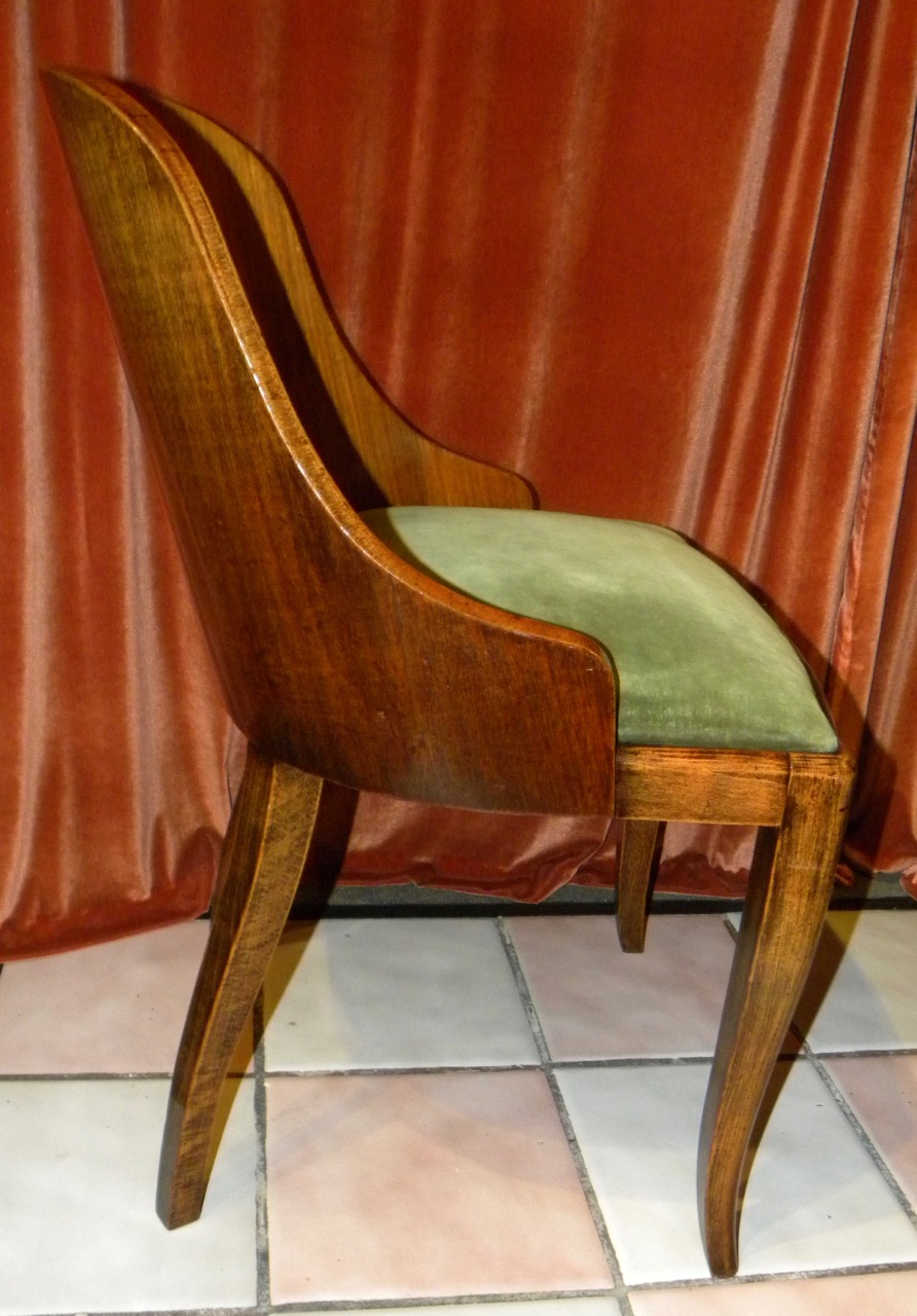 French Art Deco Rosewood Dining Suite 8 Gondola Chairs | Dining Room