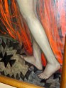 Dutch Art Deco Painting by E.Van Offel – Nude with Red Dress