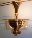 Petitot Art Deco Copper and Peach Glass Chandelier
