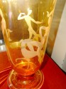 Art Deco Etched Glass with Stylized Women and Dogs