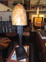 Art Deco Iron and Alabaster Lamp