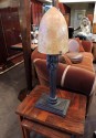 Art Deco Iron and Alabaster Lamp