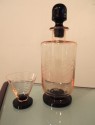 Rose and Black Glass Decanter