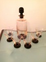 Rose and Black Glass Decanter
