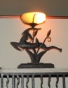 Art Deco Leaping Gazelles: Ironwork with Glass Lamps
