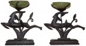 Art Deco Leaping Gazelles: Ironwork with Glass Lamps