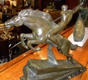 Bronze Art Deco Warrior Sculpture by Lemo