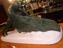 Art Deco Sculpture of Man with Boat by Le Verrier