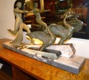 Art Deco Sculpture Woman with Swans signed Limousin