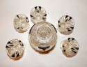 Art Deco Carved Crystal Decanter and Glasses