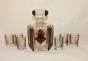 Art Deco Decanter Etched and Leopard Pattern
