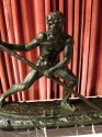 Art Deco Sculpture of Man Rowing a Boat by Ouline