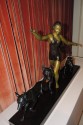 Art Deco Sculpture of a Woman with Three Dogs by A. DeLatour