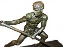 Art Deco Sculpture of a  Man Rowing a Boat by Ouline