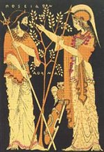 Ancient Painting of Athena and Poisedon