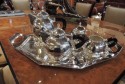 Art Deco Silver Tea and Coffee Set with Domed Lid