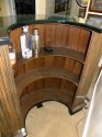 Macassar Art Deco Half round stand behind bar