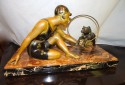 Art Deco Bathing Beauty with Hoop and Dog by Bousquet