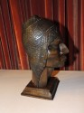 African Art Deco Sculpted Head in Wood  by Silva