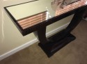 Art Deco Console U Shaped Base in Macassar wood in the style of Ruhlmann